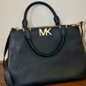 Michael Kors Florence Medium Black Leather Satchel